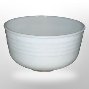 Vintage Pyrex General Mills White Ribbed Milk Glass Farmhouse Mixing Bowl 9"